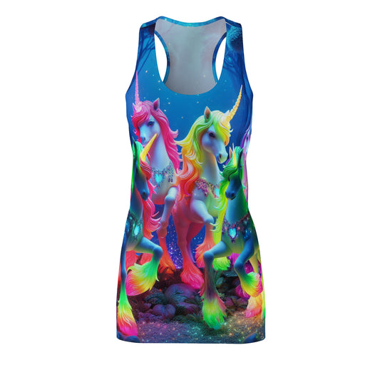 Neon Unicorn Skirmish Neon Unicorns Racerback Dress