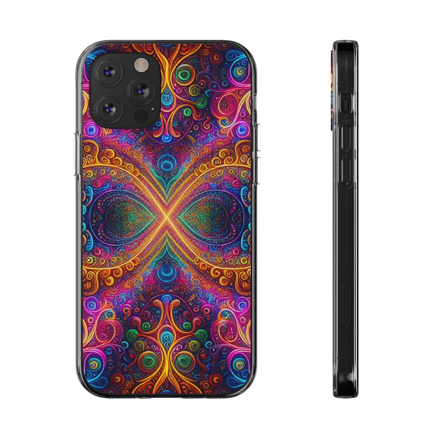 Vibrant Trippy Neon Infinity Swirls Infinity Patterns Art Polycarbonate Phone Case