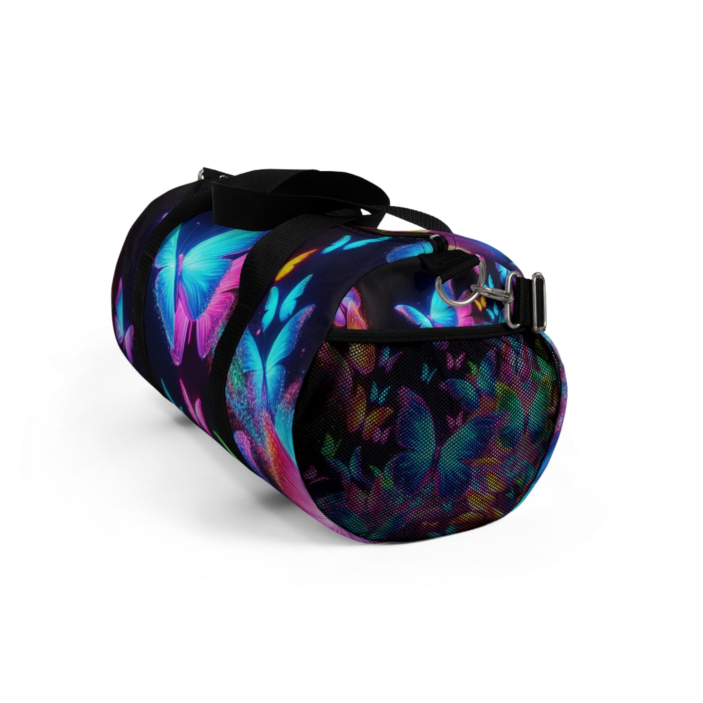 Glimmering Rainbow of Butterflies - Neon Butterflies Duffle Bag