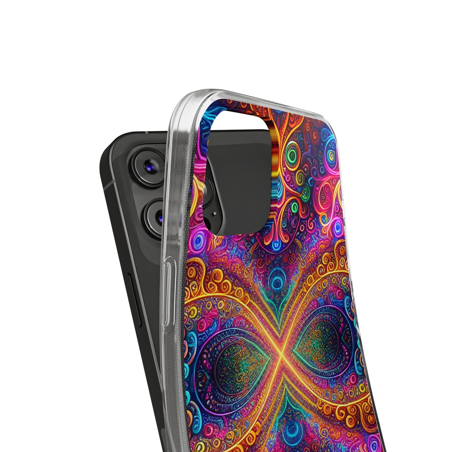 Vibrant Trippy Neon Infinity Swirls Infinity Patterns Art Polycarbonate Phone Case