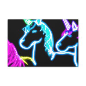 Neon Mystic Prismatic Unity NEON Unicorns Art Canvas