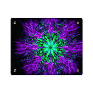 Neon Infinity Shimmering Splendor. Trippy Infinity Patterns Acrylic Art Panel