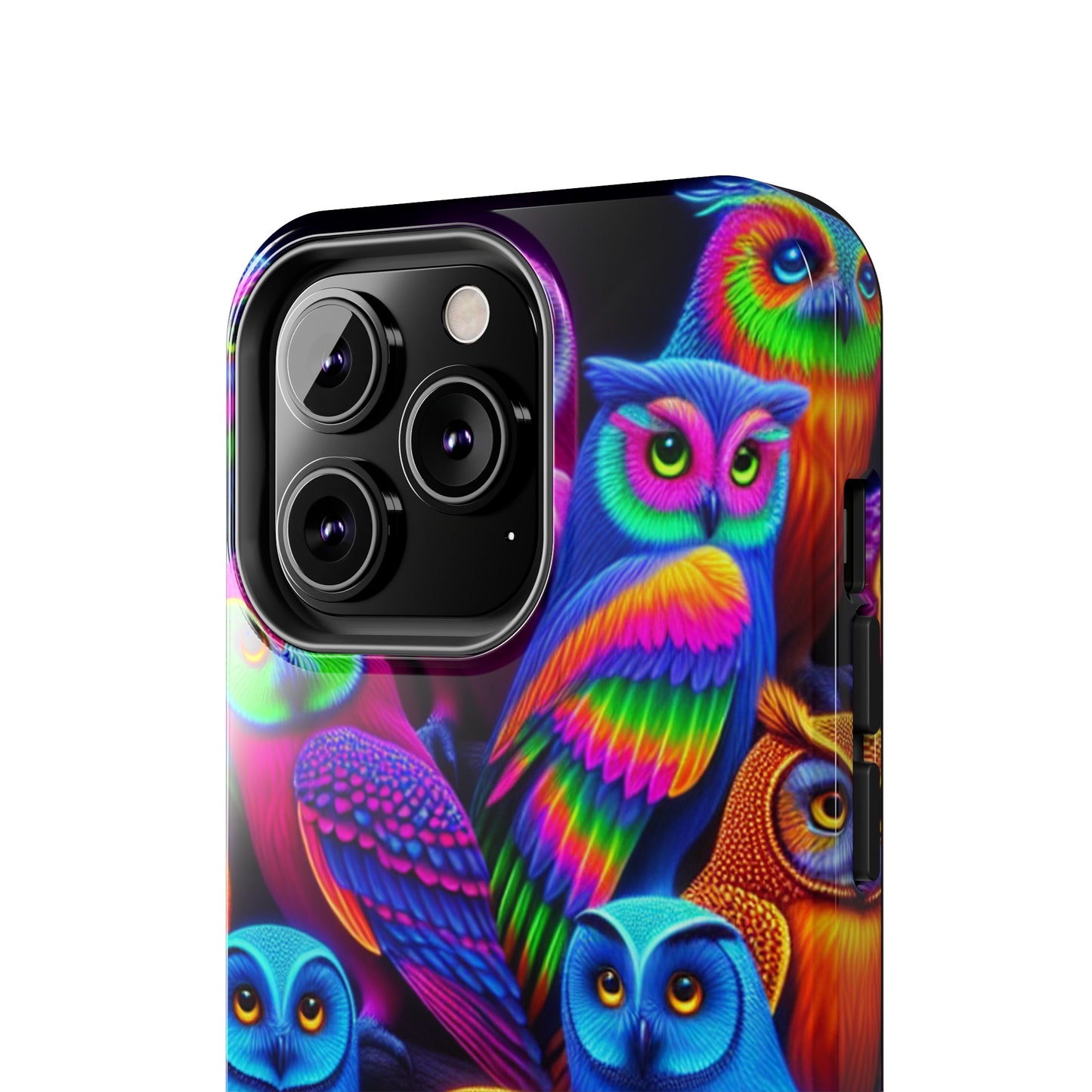 "Electric Vivid Night Owls" NEON Owls Tough Phone Case