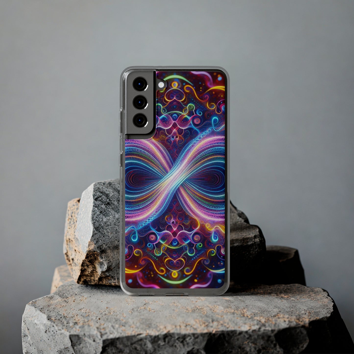 "Neon Infinity Bliss" Infinity Patterns Art Polycarbonate Phone Case
