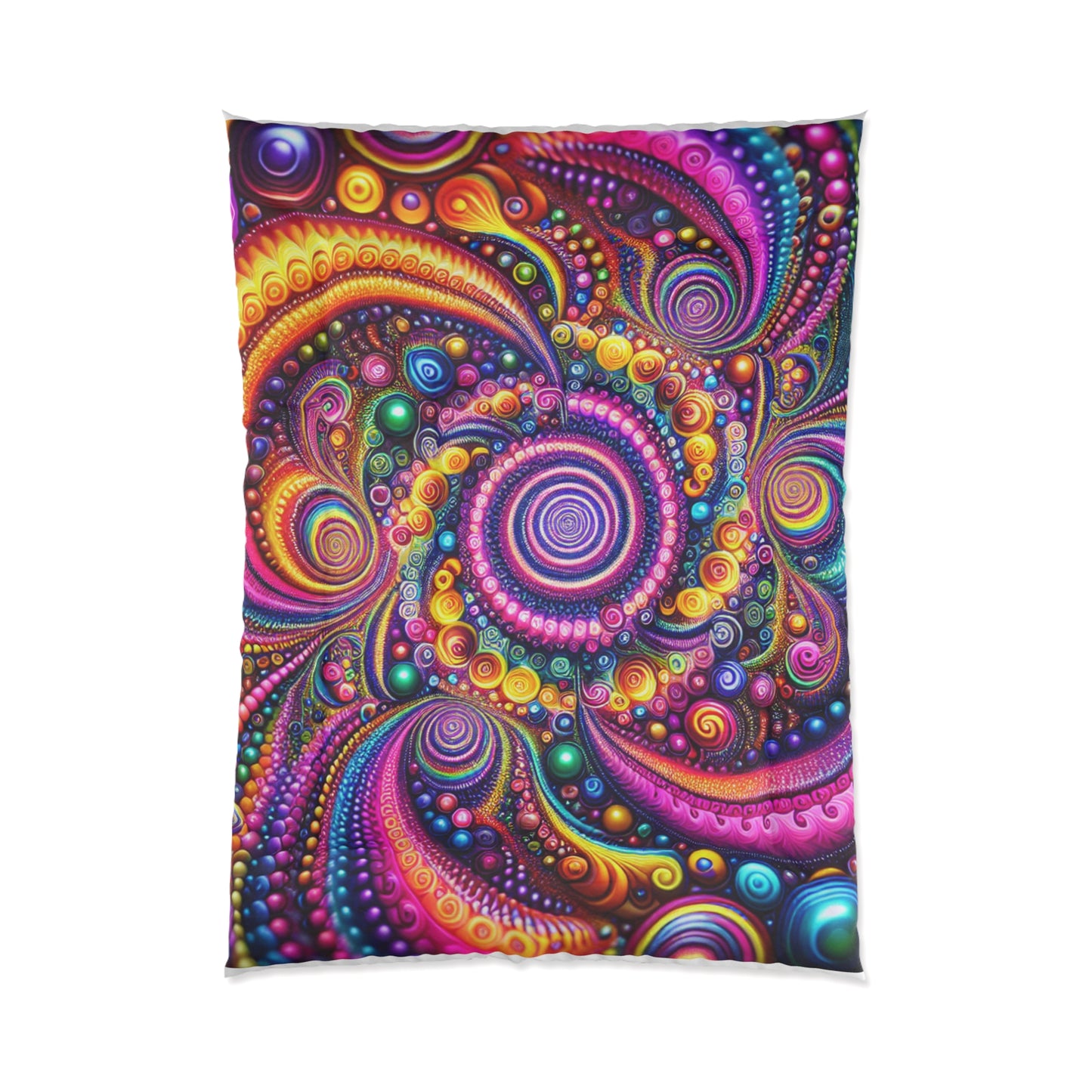 "Infinite Neon Dreamscape" Trippy Infinity Patterns Comforter Blanket