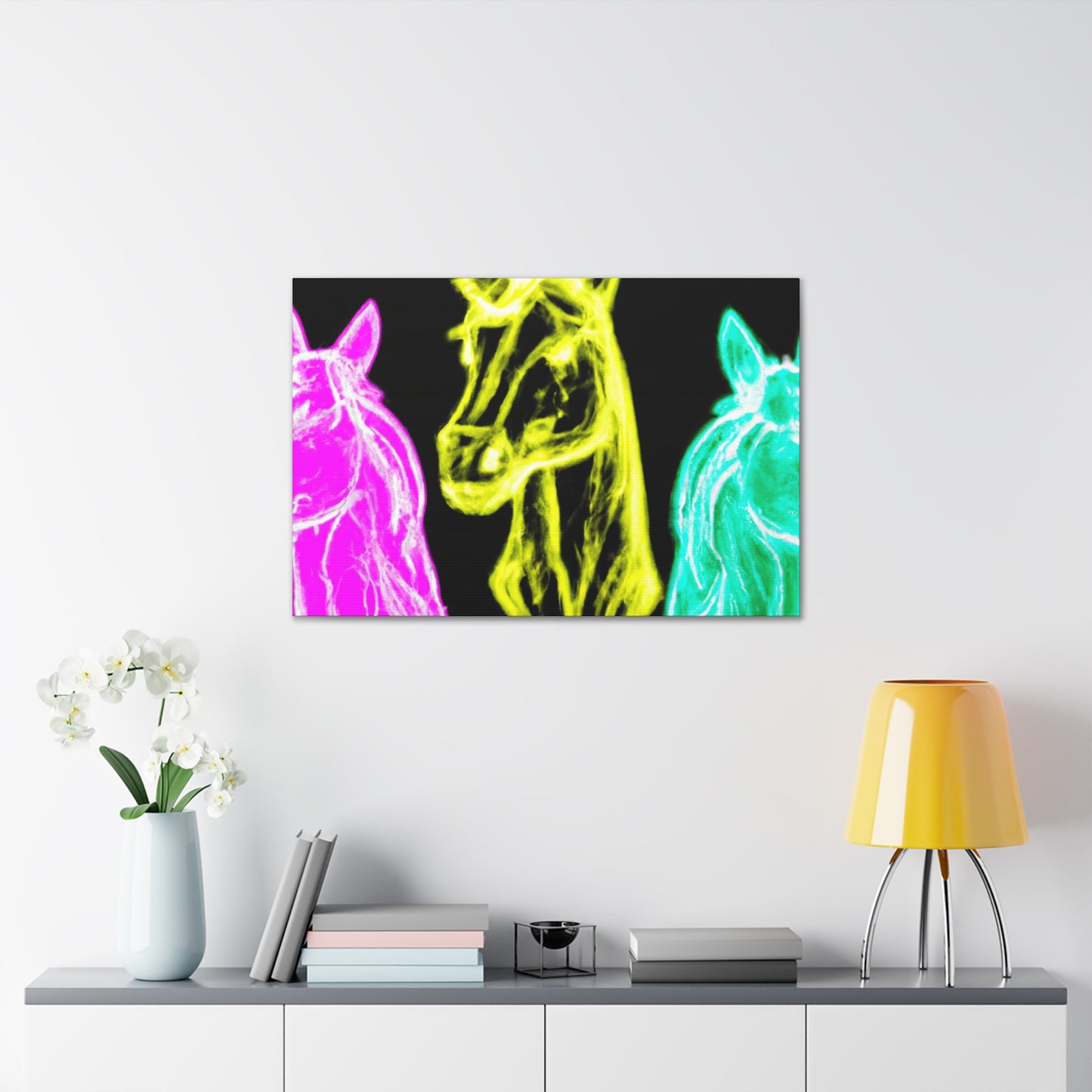 "Neon Unicorn Glow" NEON Unicorns Art Canvas