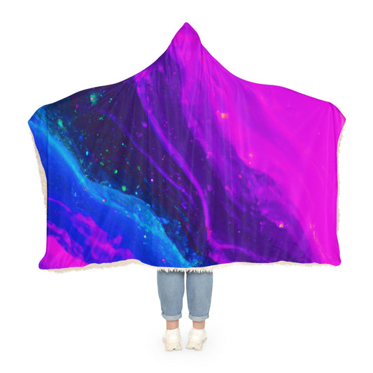 "Neon Splatter Maze" - NEON Infinity Patterns Art Hooded Snuggle Blanket