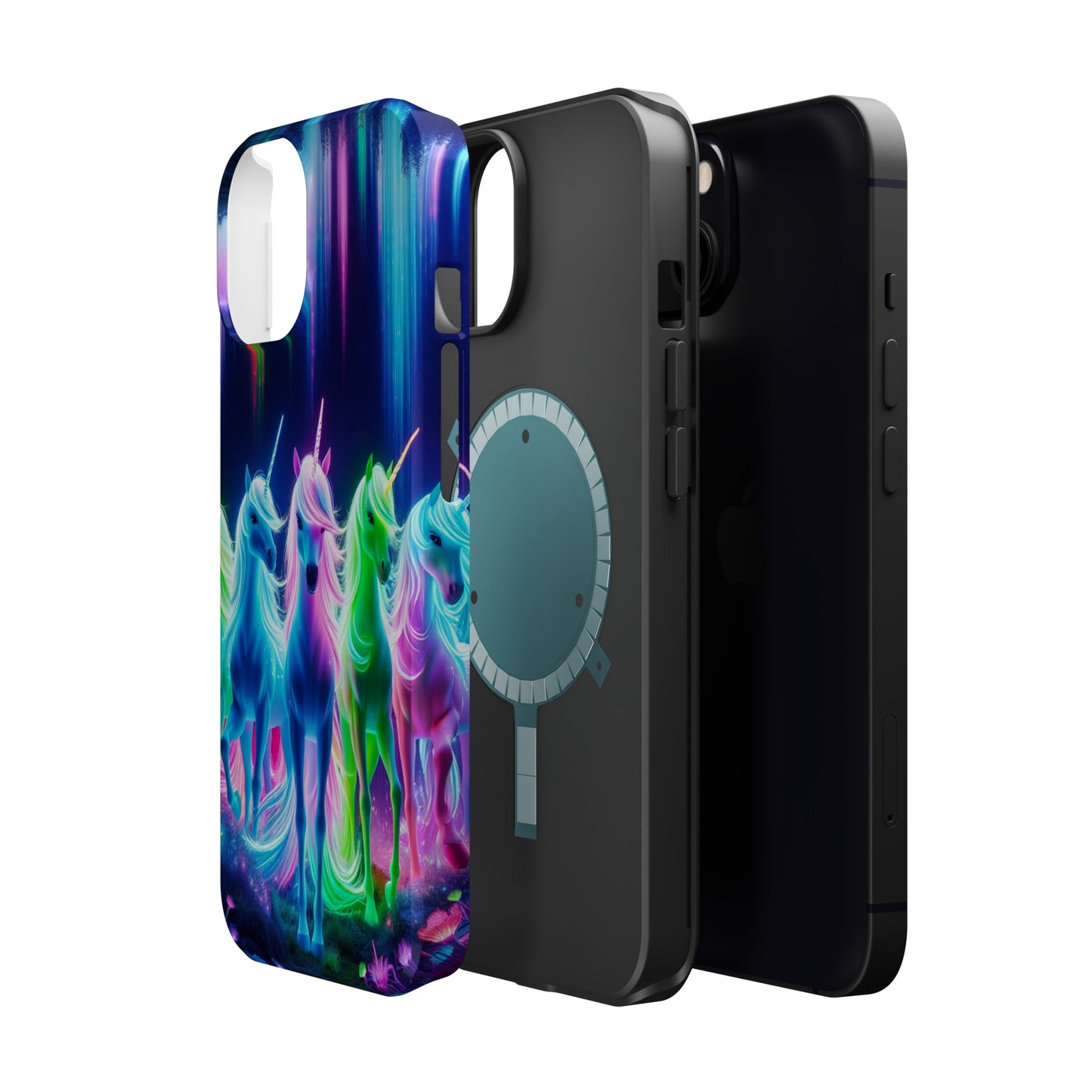 Neon Unicorn Pods. Neon Unicorns Premium Art Magsafe Magnet Tough IPhone 13 14 15 Pro Plus Max and Mini in Matte and Glossy Phone cases