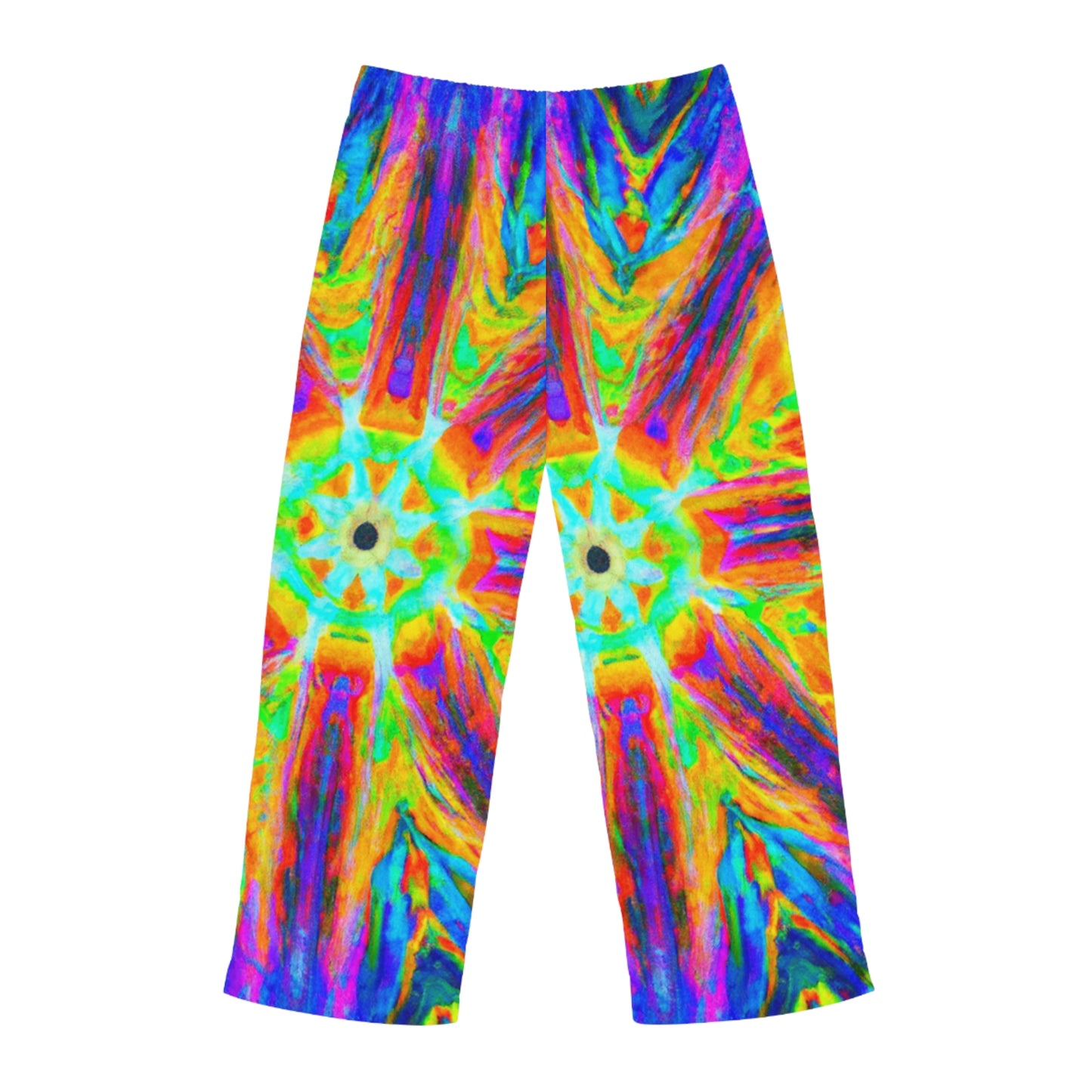 TDB Vibrant Neon Infinity Spirals. Trippy Infinity Patterns Mens Pajama Pants