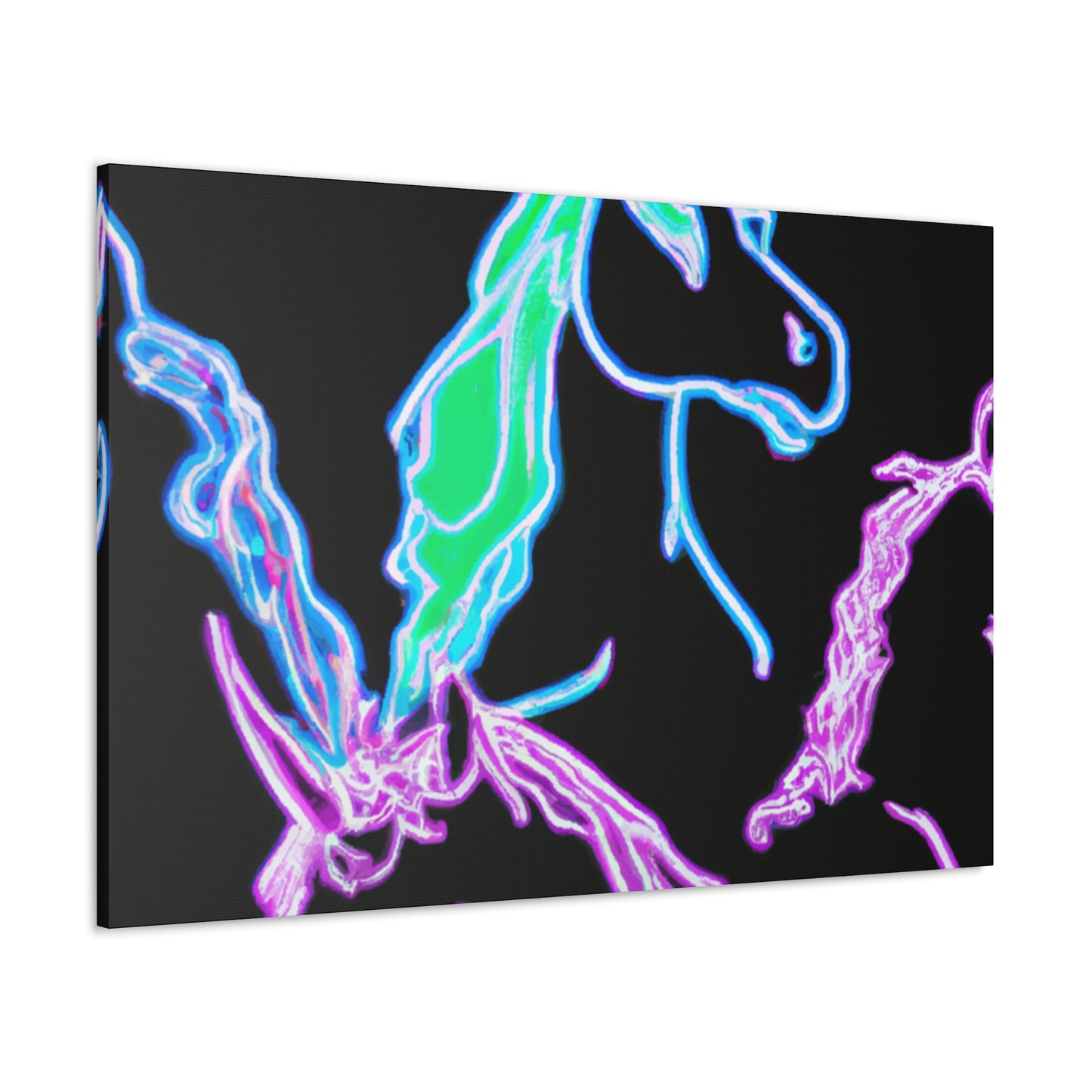 "Galactic Shebang of Neon Unicorns" NEON Unicorns Art Canvas