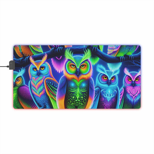 Neon Nightwatch NEON Owls Art LED Mousepad