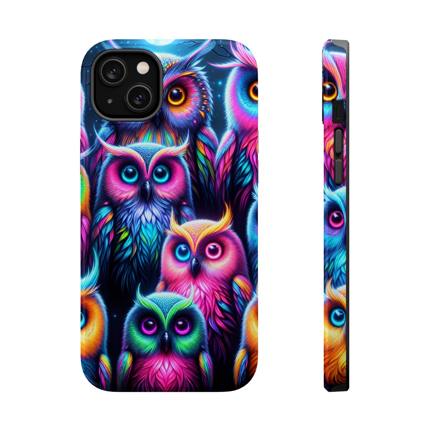 Neon Night Owls Neon Owls Premium Art Magsafe Magnet Tough IPhone 13 14 15 Pro Plus Max and Mini in Matte and Glossy Phone cases