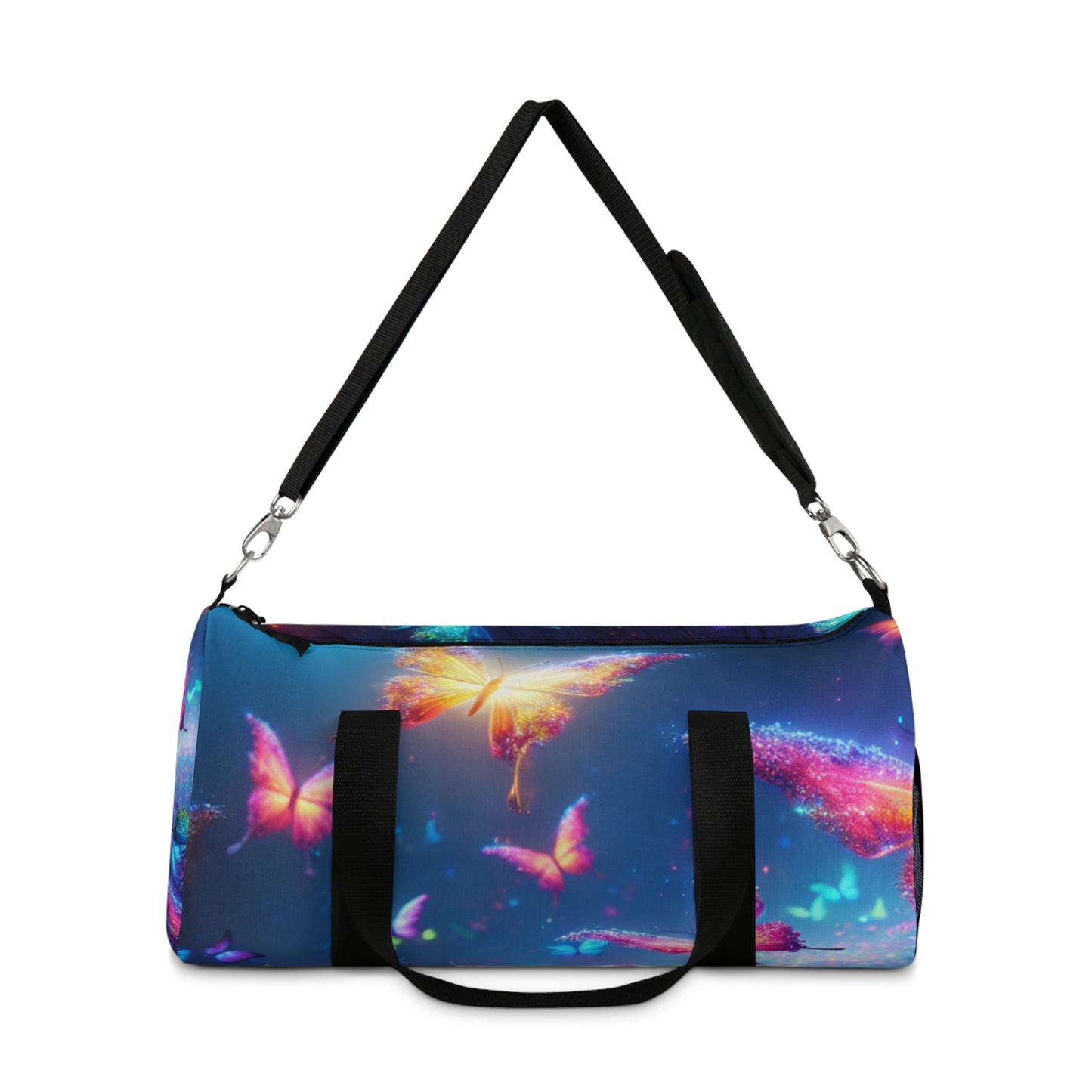 Neon Flutterby Fantasy - Neon Butterflies Duffle Bag