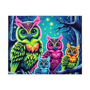 Vibrant Neon Owls - Neon Owls Puzzle 30, 110, 252, and 1000 Pieces