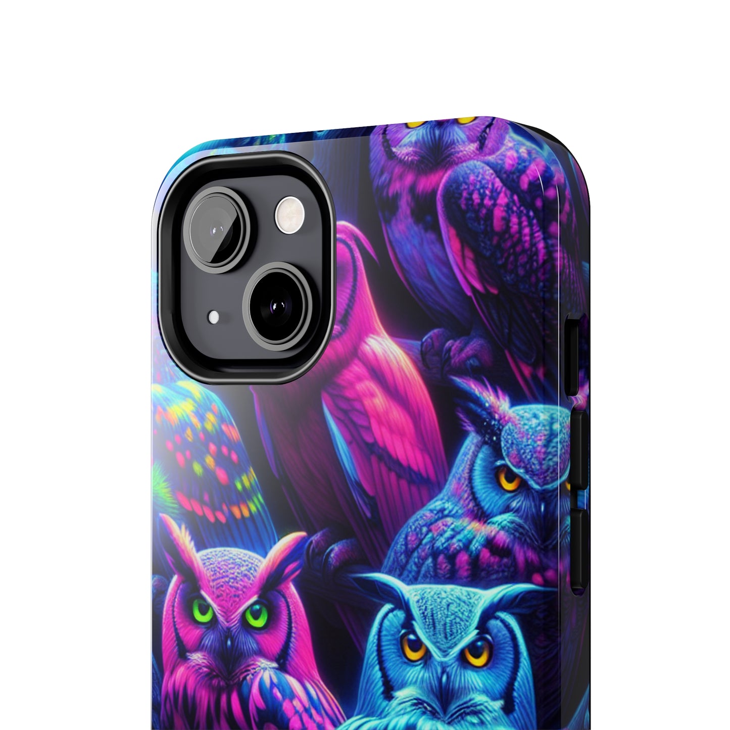 "Vivid Neon Nocturnal Symphony" NEON Owls Tough Phone Case