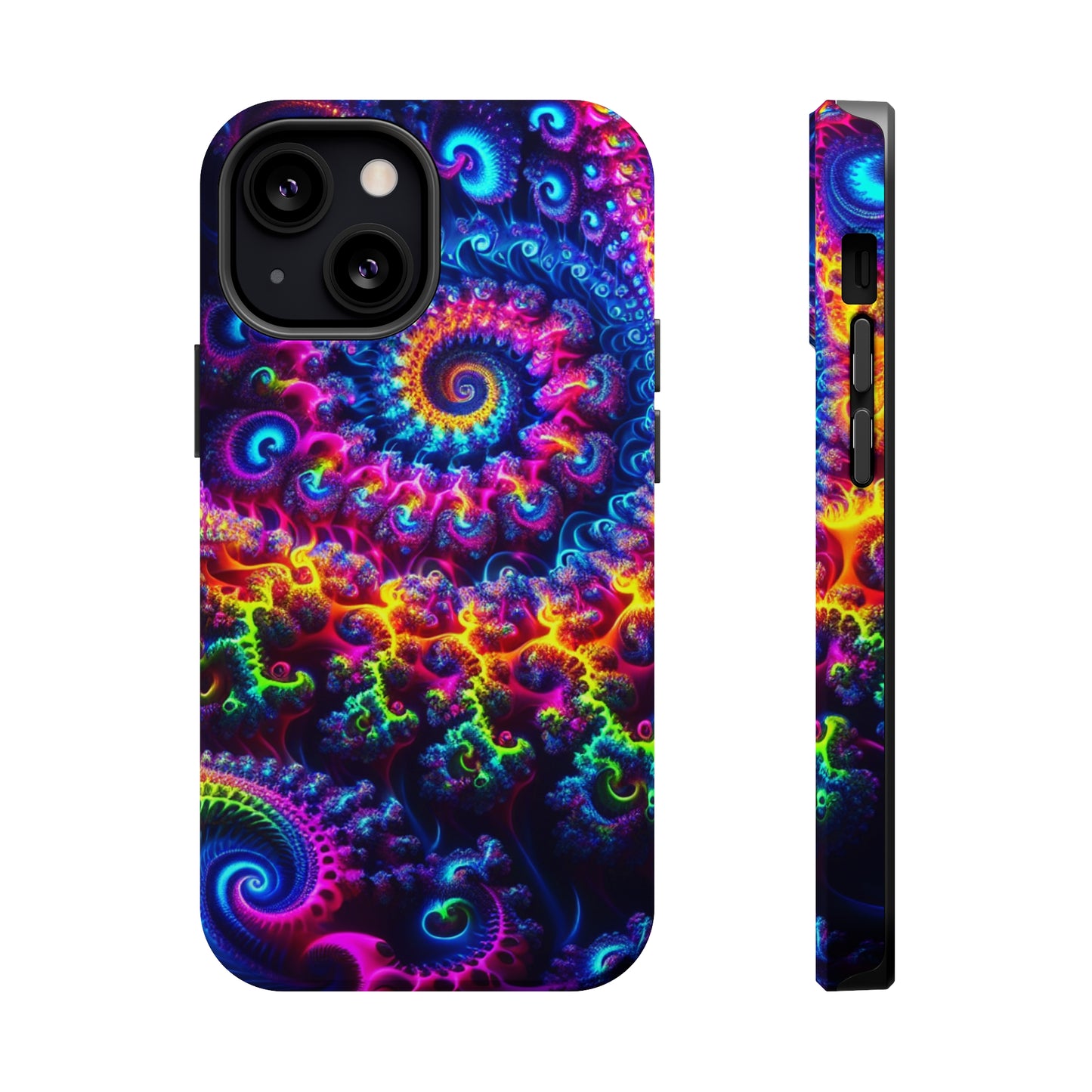 Twilight Infinyscape Neon Trippy Infinity Patterns Premium Art Magsafe Magnet Tough IPhone 13 14 15 Pro Plus Max and Mini in Matte and Glossy Phone cases