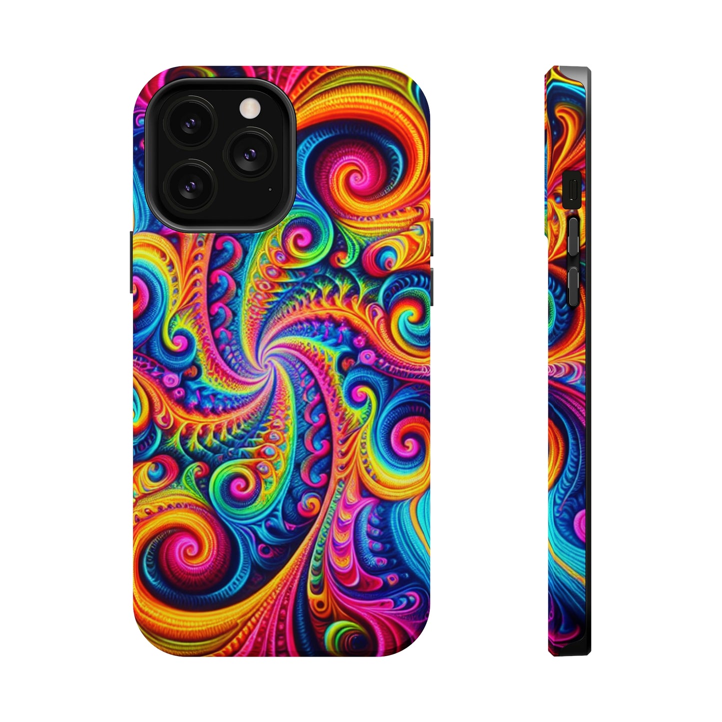 Trip-Infinite Radiance Neon Trippy Infinity Patterns Premium Art Magsafe Magnet Tough IPhone 13 14 15 Pro Plus Max and Mini in Matte and Glossy Phone cases