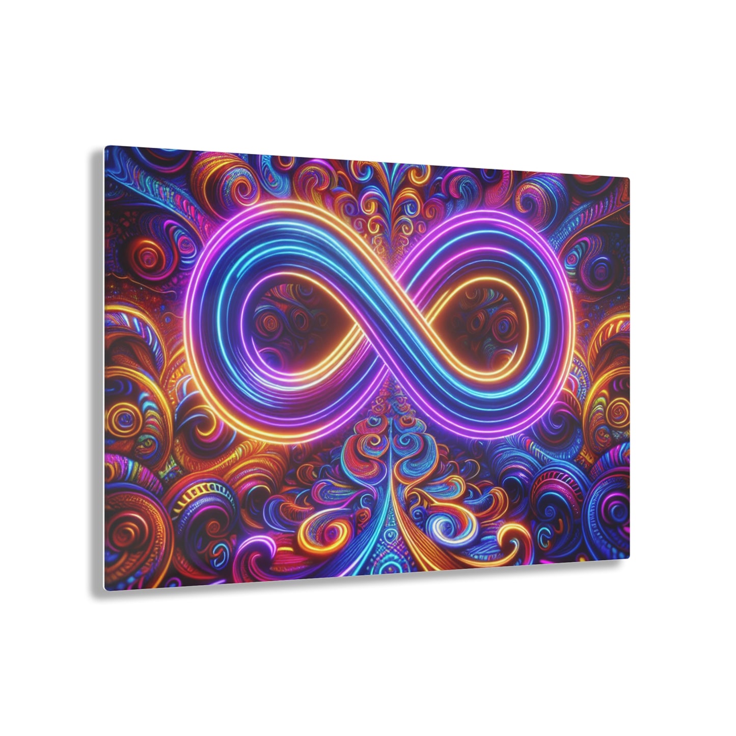 Cosmic Vibrancy. Trippy infity Pattern 1/4" Glossy Acrylic Art
