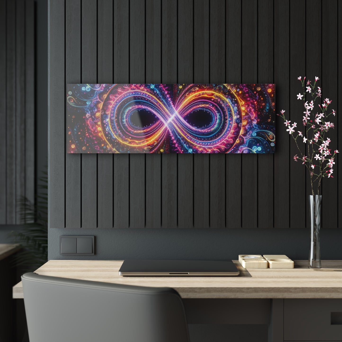 Galactic Luminosity Fractalization Trippy infity Pattern 1/4" Glossy Acrylic Art