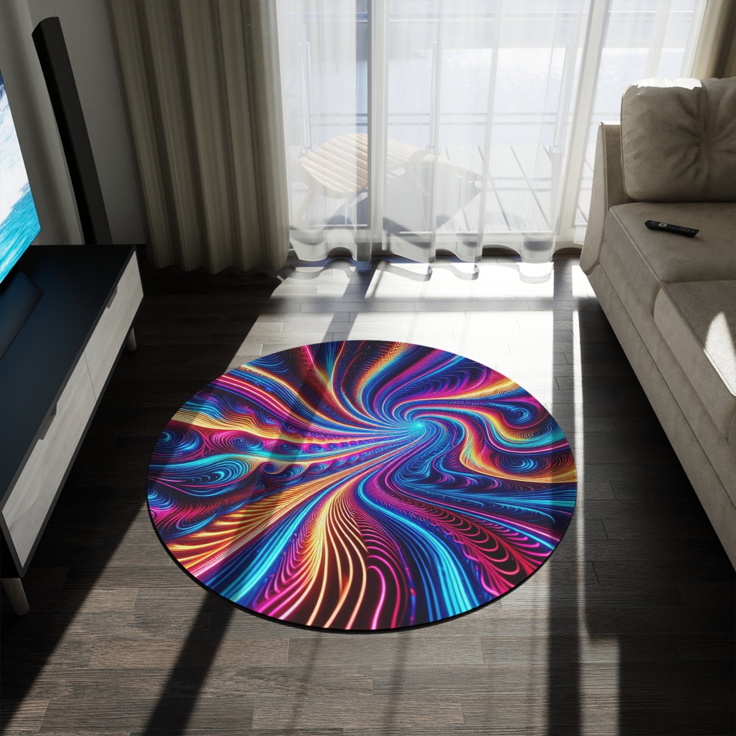 FEVERGLOW COILSPIRAL Infinity Patterns Round Rug