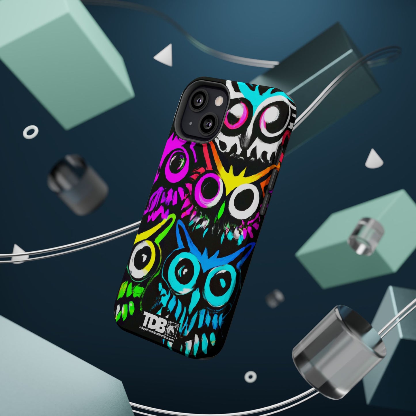 TDB iPhone Magnetic Tough Case - Psychedelic Rave Owl Design