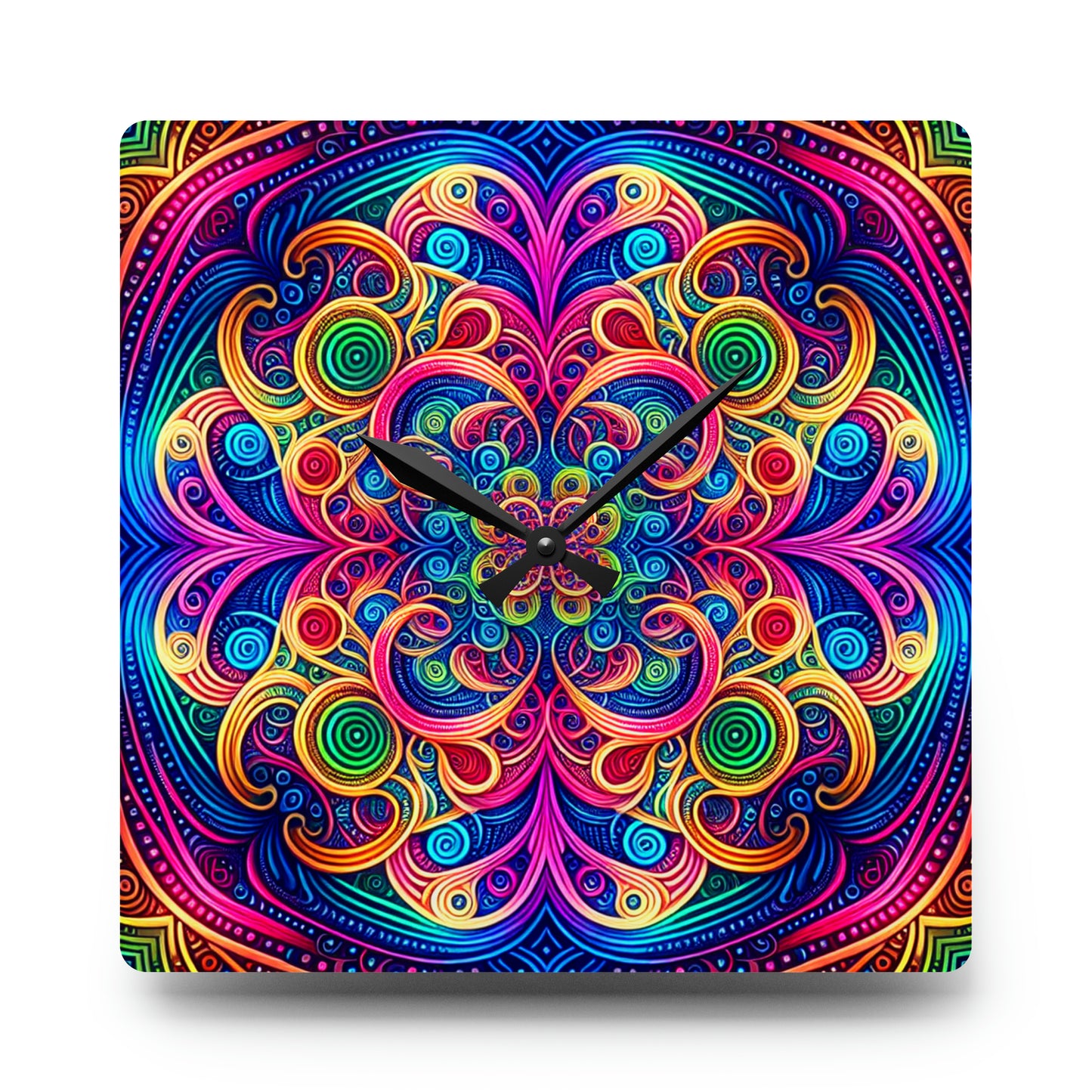 "Infinite Neon Dreams" Infinity Patterns Art Acrylic Clock