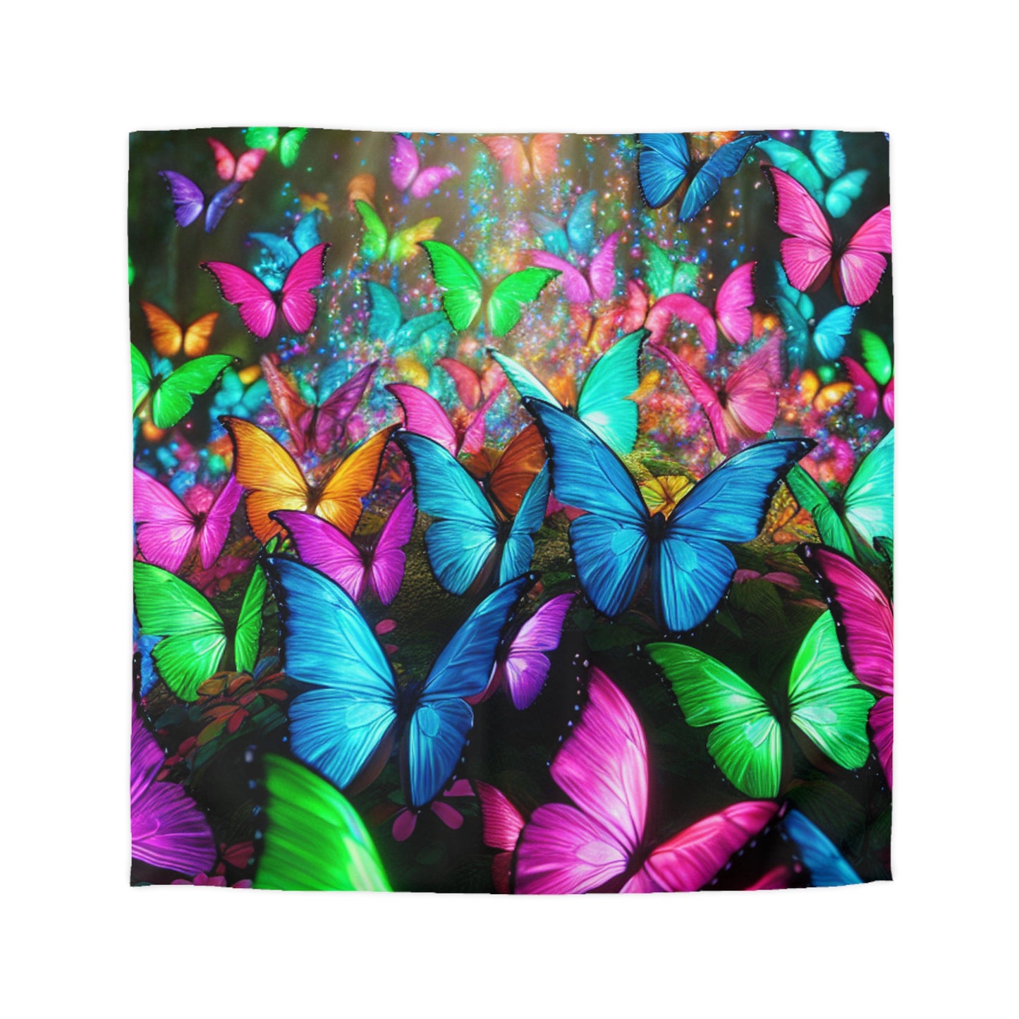 Tiberio Floriani - NEON Butterflies Microfiber Duvet Cover