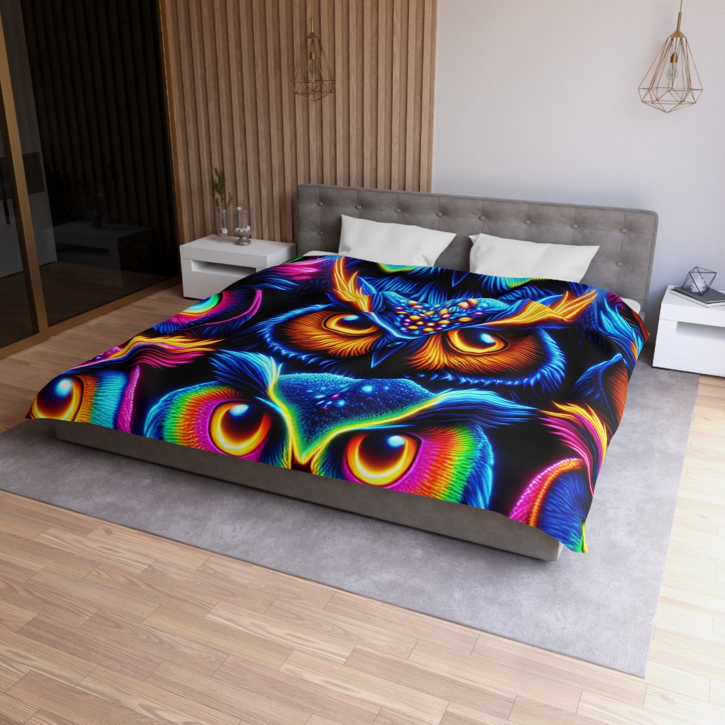 Giovanni da Cresta - NEON Owls Microfiber Duvet Cover