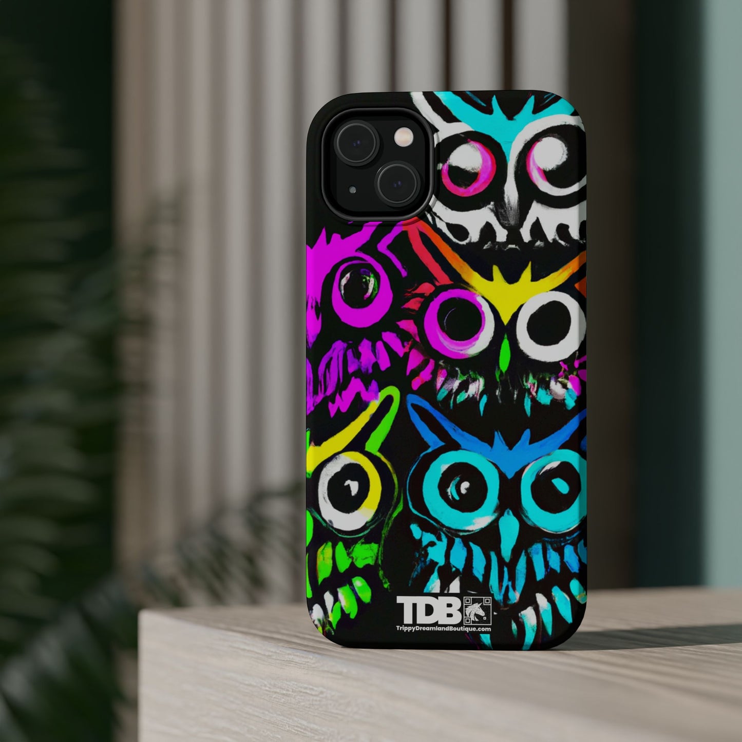 TDB iPhone Magnetic Tough Case - Psychedelic Rave Owl Design