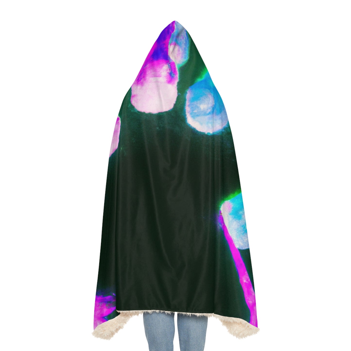 "Neon Dreamscape" - NEON Unicorns Art Hooded Snuggle Blanket