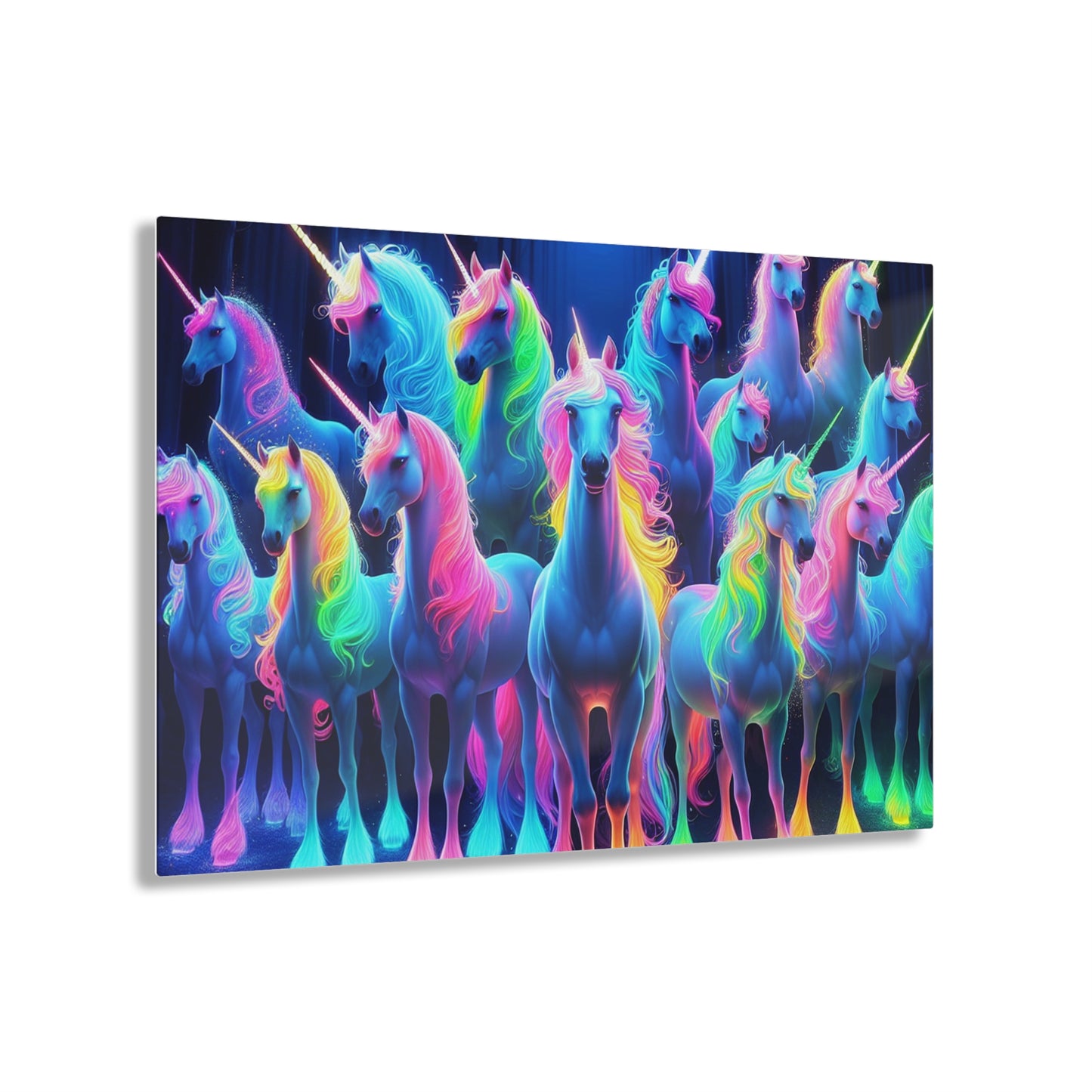 Cosmic Chromatic Unicorns. NEON Unocrons Art 1/4" Glossy Acrylic Art