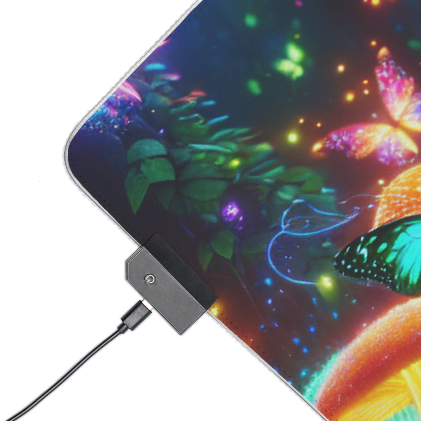Luminous Neon Haze NEON Butterflies and Mushrooms LED Mousepad
