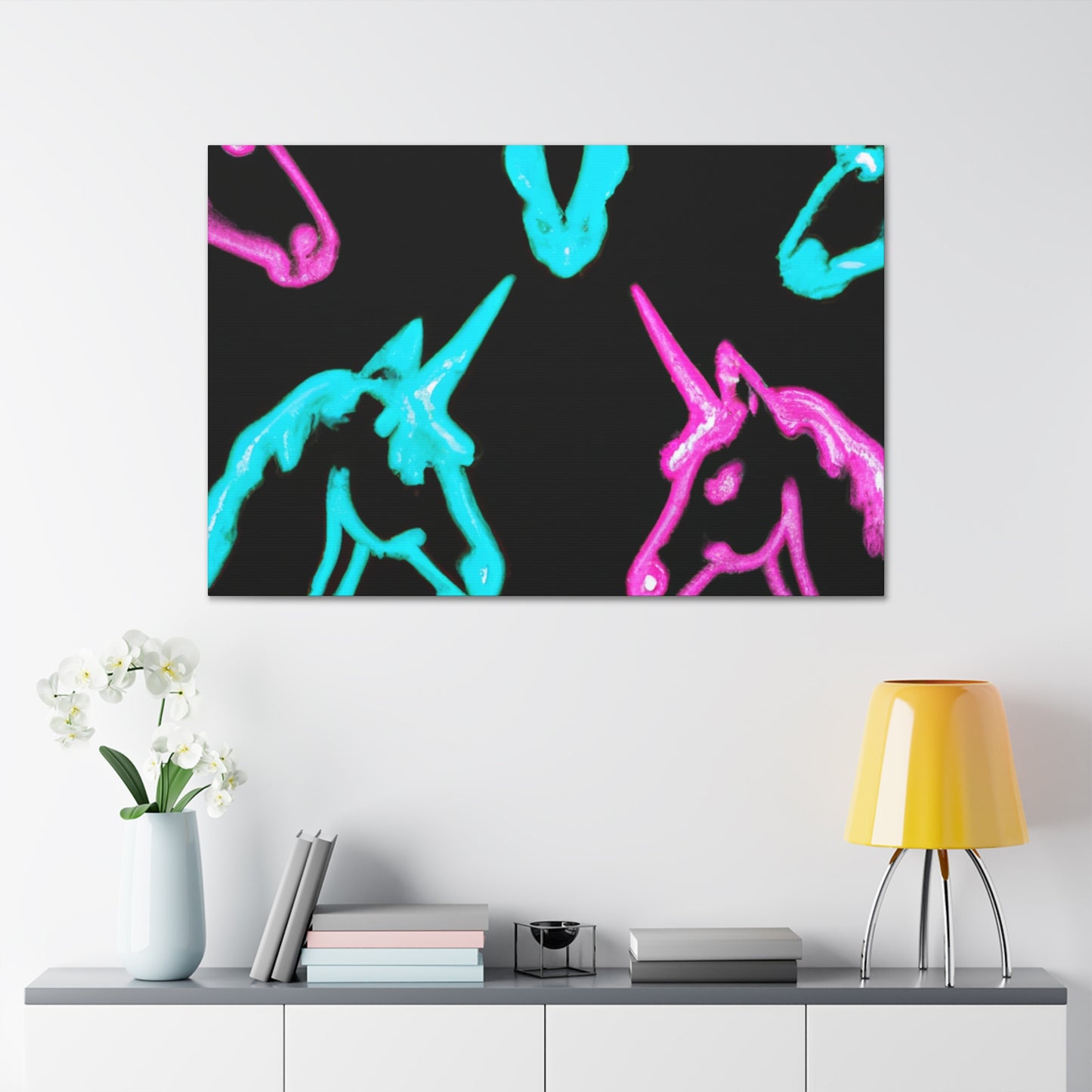 Neon Night Unicorn Prism NEON Unicorns Art Canvas