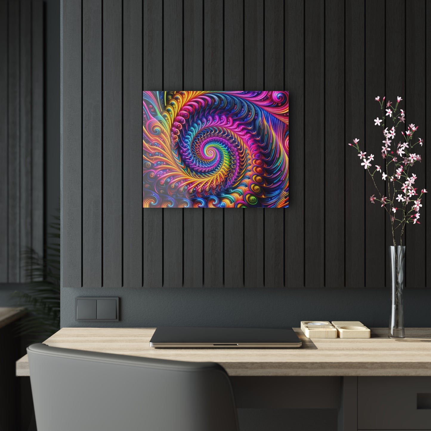 Neon Infinity Vivacity Trippy infity Pattern 1/4" Glossy Acrylic Art