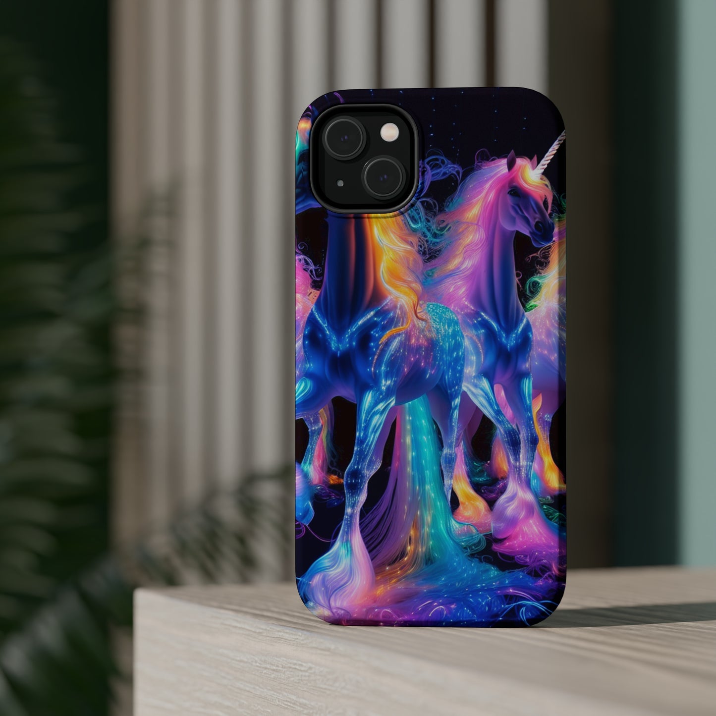 Neon Unicorn Bliss Neon Unicorns Premium Art Magsafe Magnet Tough IPhone 13 14 15 Pro Plus Max and Mini in Matte and Glossy Phone cases