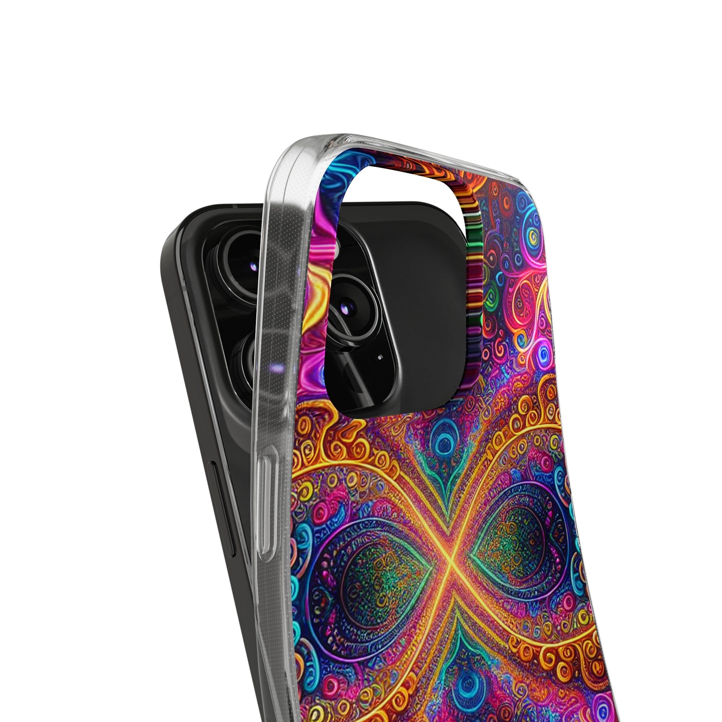 Vibrant Trippy Neon Infinity Swirls Infinity Patterns Art Polycarbonate Phone Case