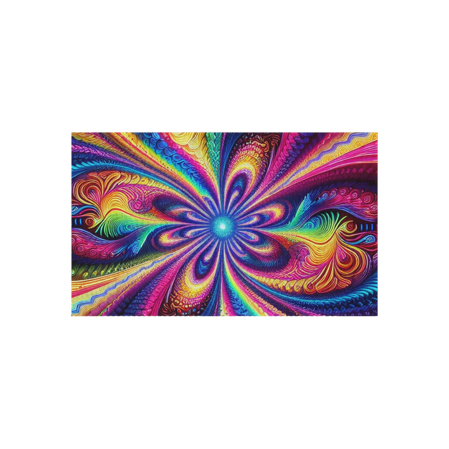 Cosmic Rainbow Infinity Spirograph. Infinity Patterns Outdoor Rug