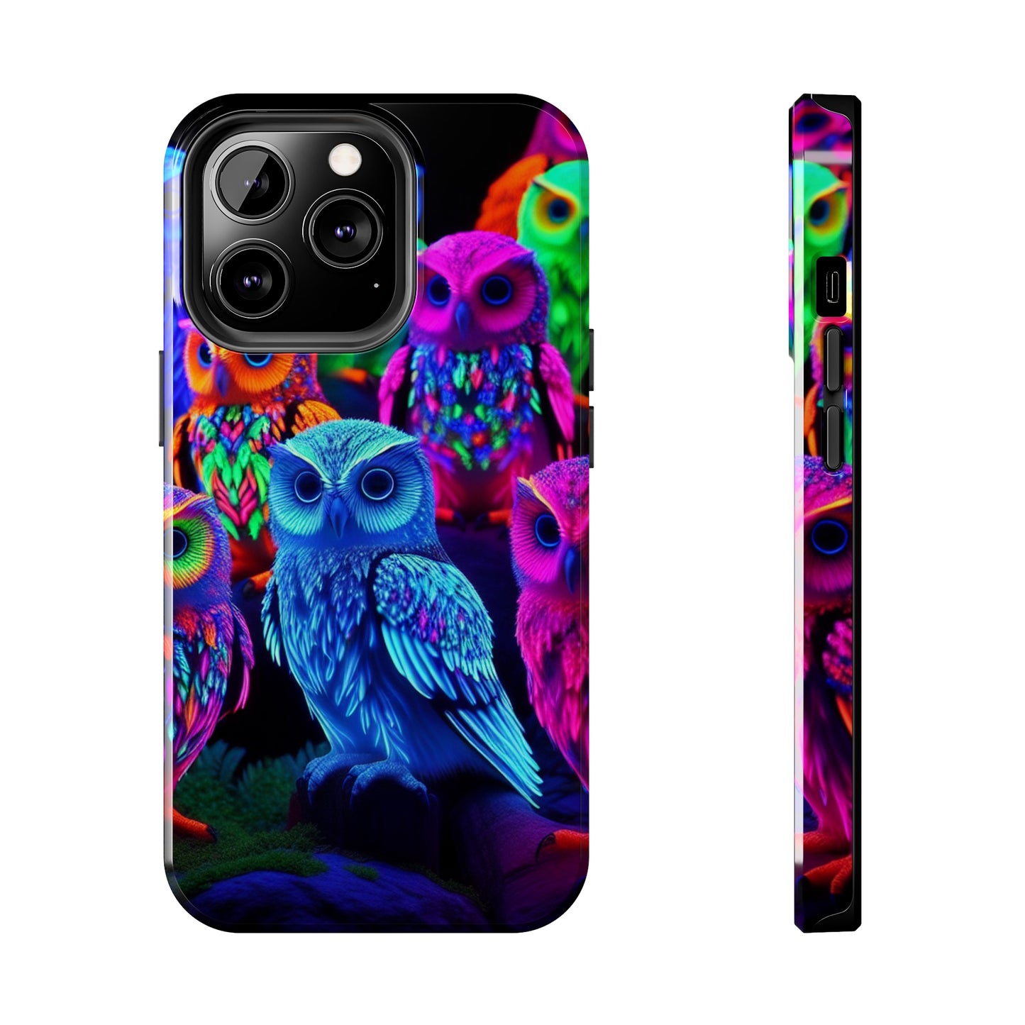 Neon Nocturne. NEON Owls Tough Phone Case
