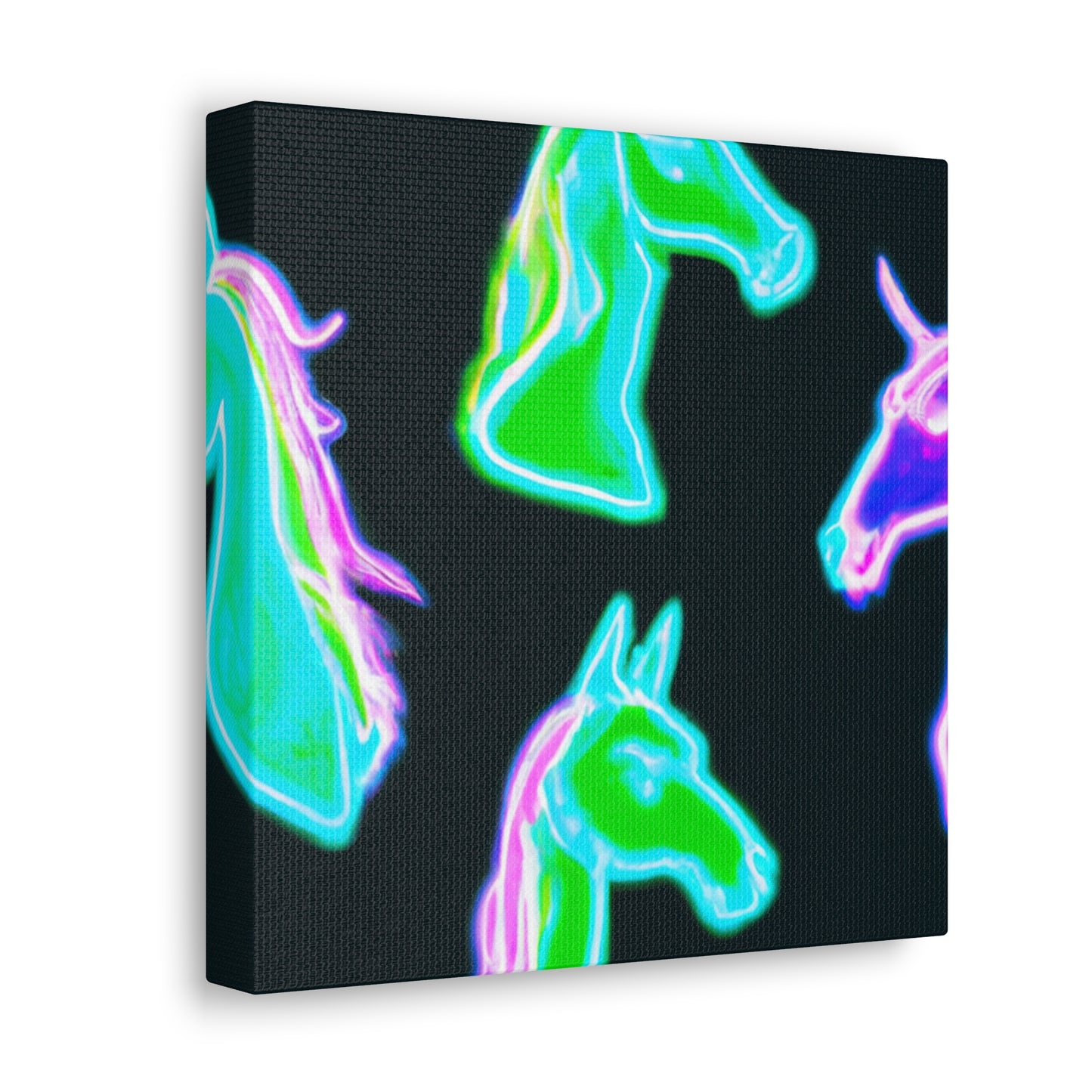 Vivid Nocturnal Unicorns. NEON Unicorns Art Canvas