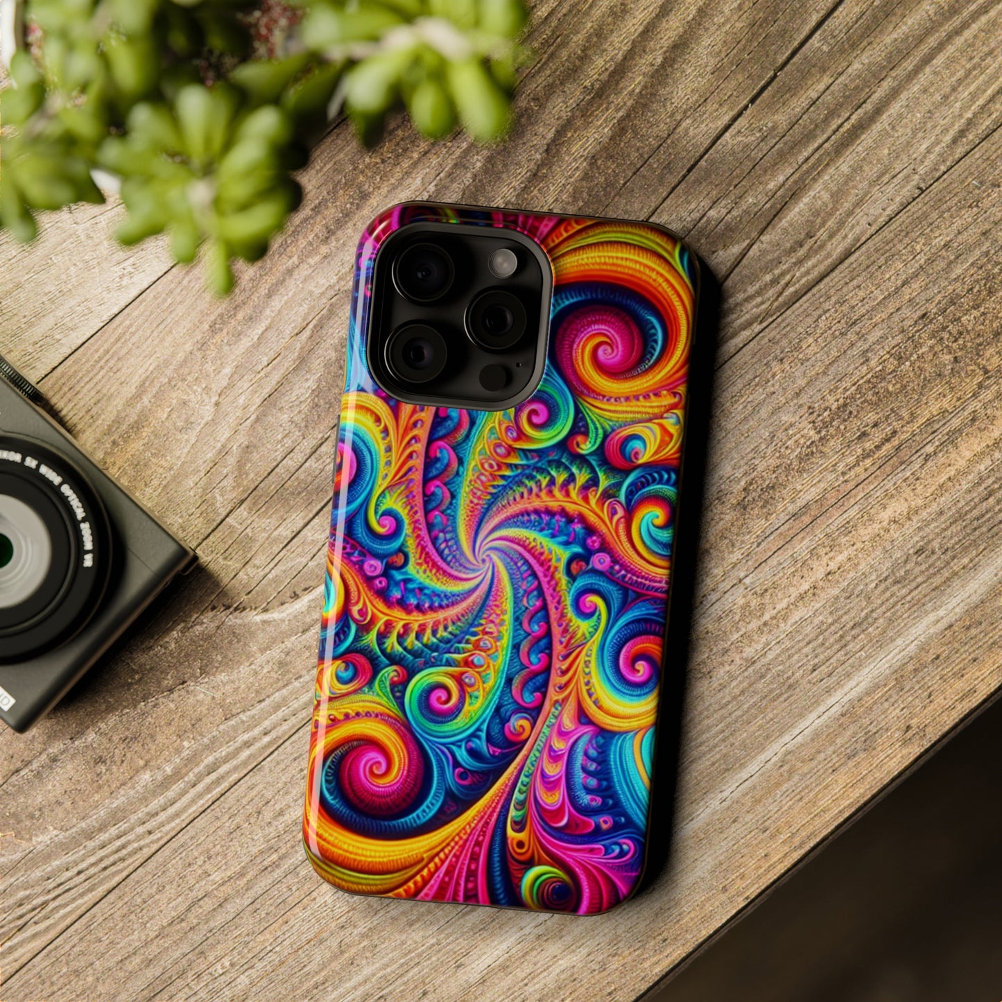Trip-Infinite Radiance Neon Trippy Infinity Patterns Premium Art Magsafe Magnet Tough IPhone 13 14 15 Pro Plus Max and Mini in Matte and Glossy Phone cases
