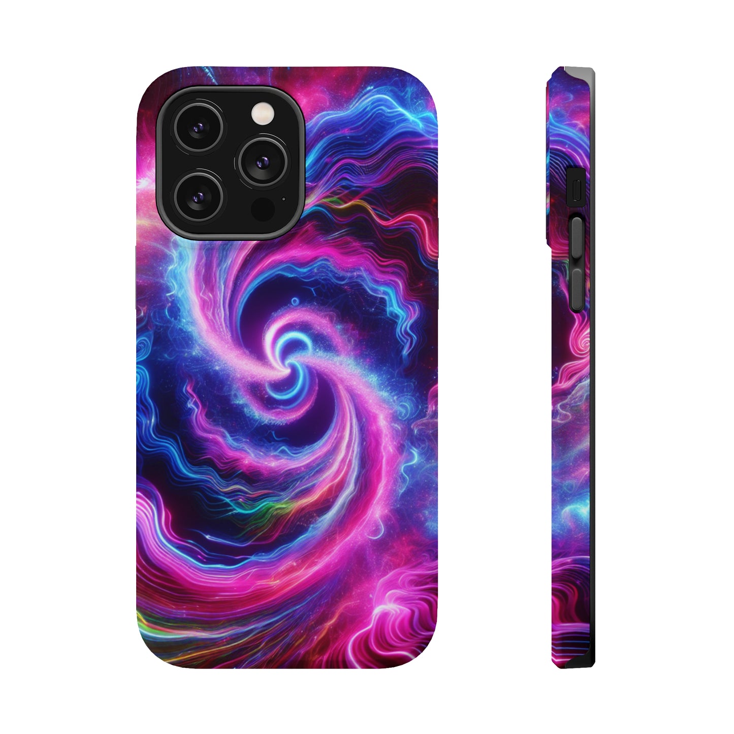 Infinite Neon Horizon Neon Trippy Infinity Patterns Premium Art Magsafe Magnet Tough IPhone 13 14 15 Pro Plus Max and Mini in Matte and Glossy Phone cases