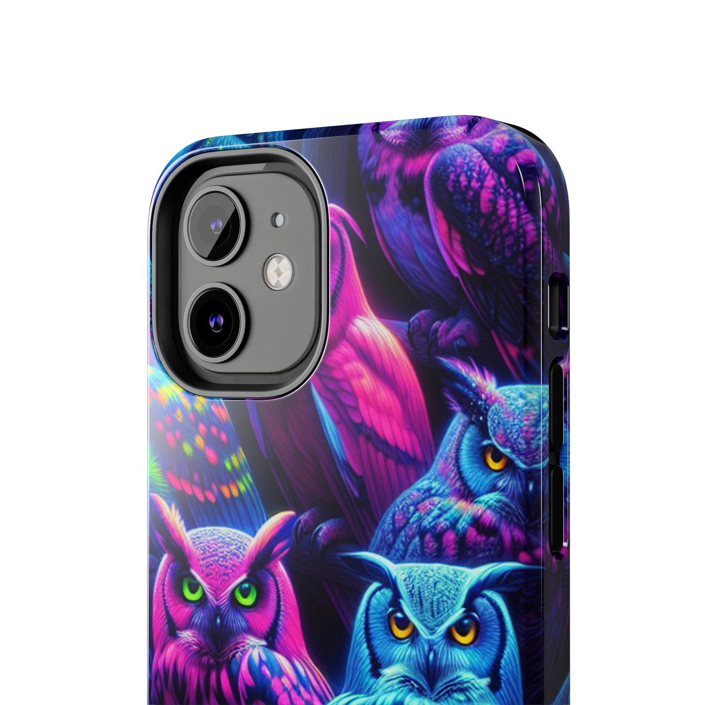 "Vivid Neon Nocturnal Symphony" NEON Owls Tough Phone Case