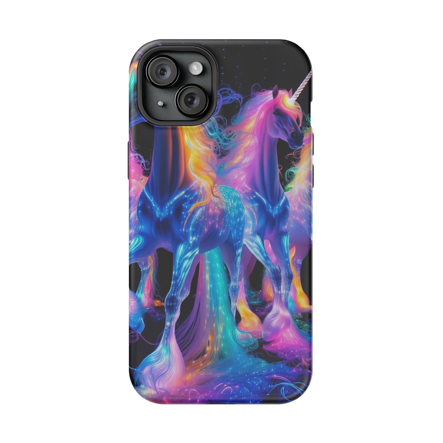 Neon Unicorn Bliss Neon Unicorns Premium Art Magsafe Magnet Tough IPhone 13 14 15 Pro Plus Max and Mini in Matte and Glossy Phone cases