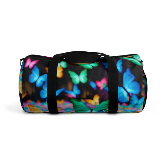"Electric Flight" - Neon Butterflies Duffle Bag