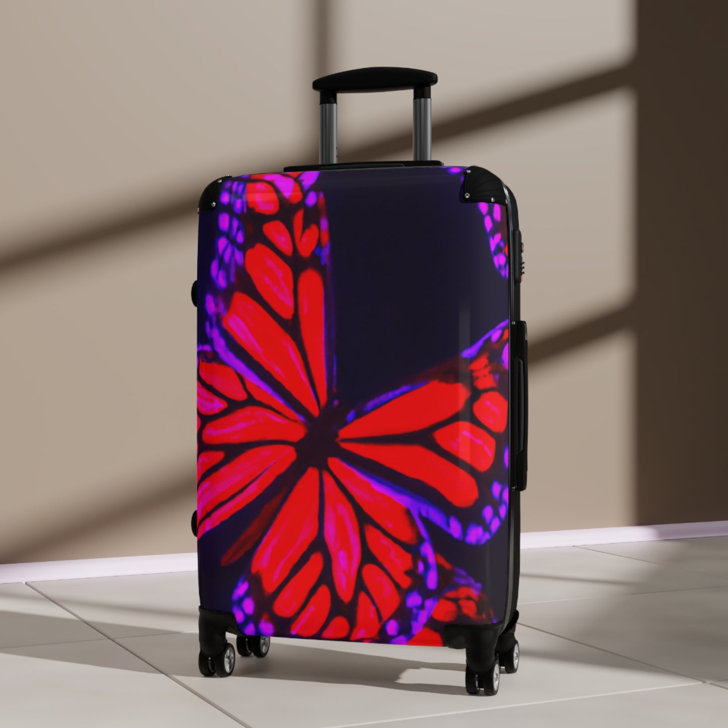 "Electric Spectrum Butterflies" - Neon Butterflies Suitcase