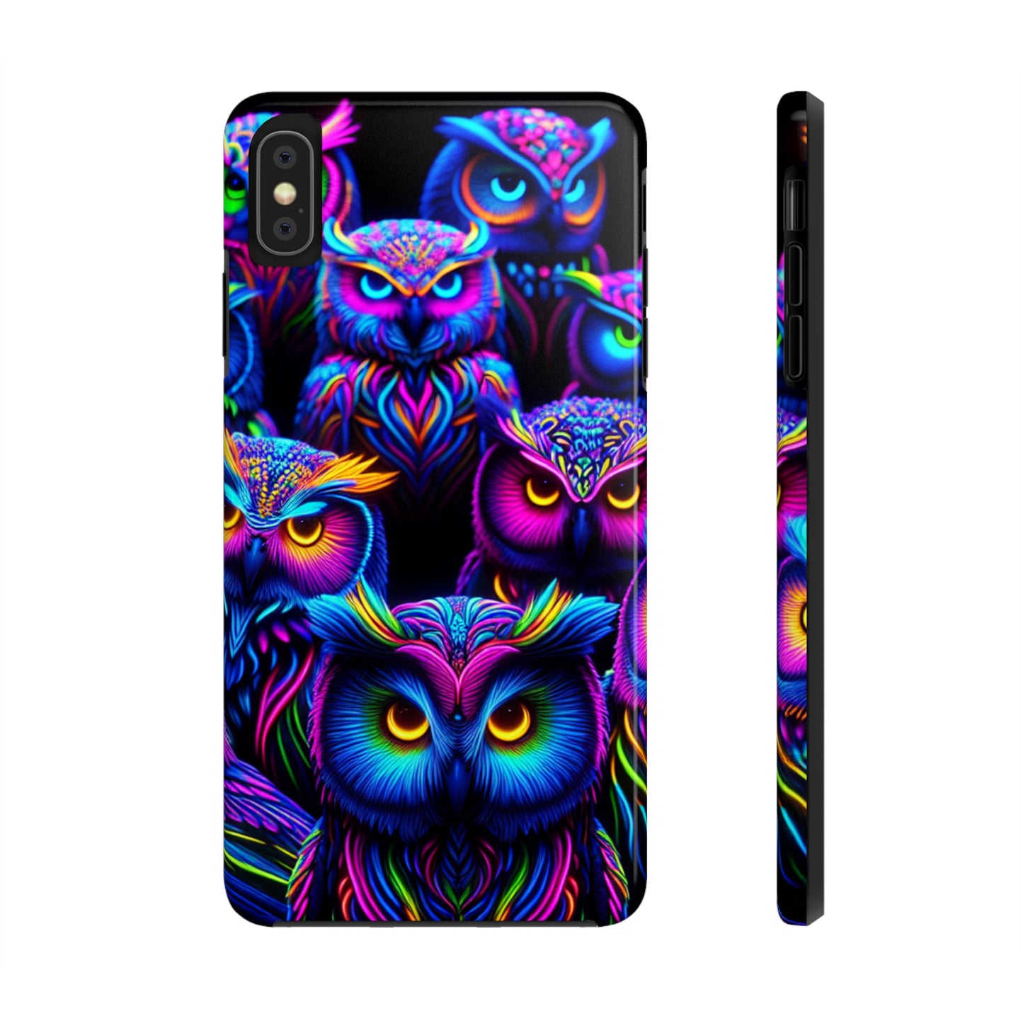 Neon Owl Congregation. NEON Owls Tough Phone Case