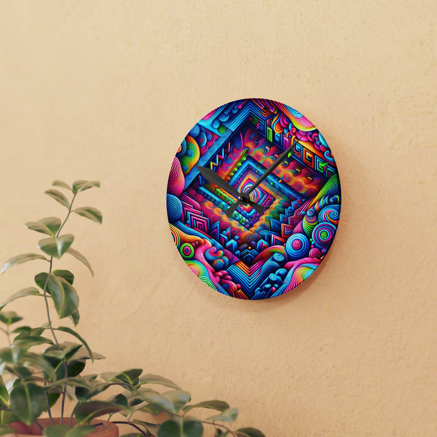 VibranInfiniteCanvas Infinity Patterns Art Acrylic Clock