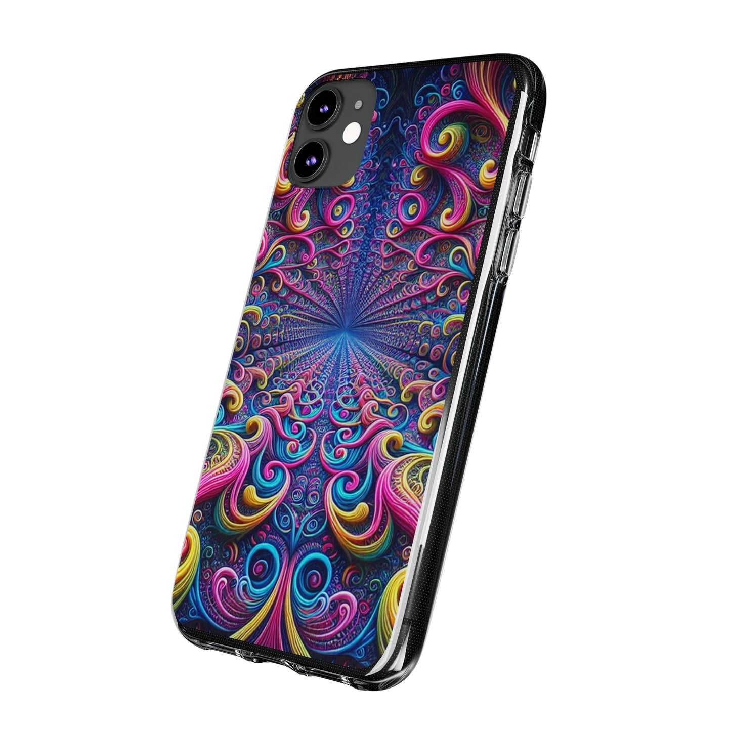 Neon Infinity Dreamscape. Infinity Patterns Art Polycarbonate Phone Case