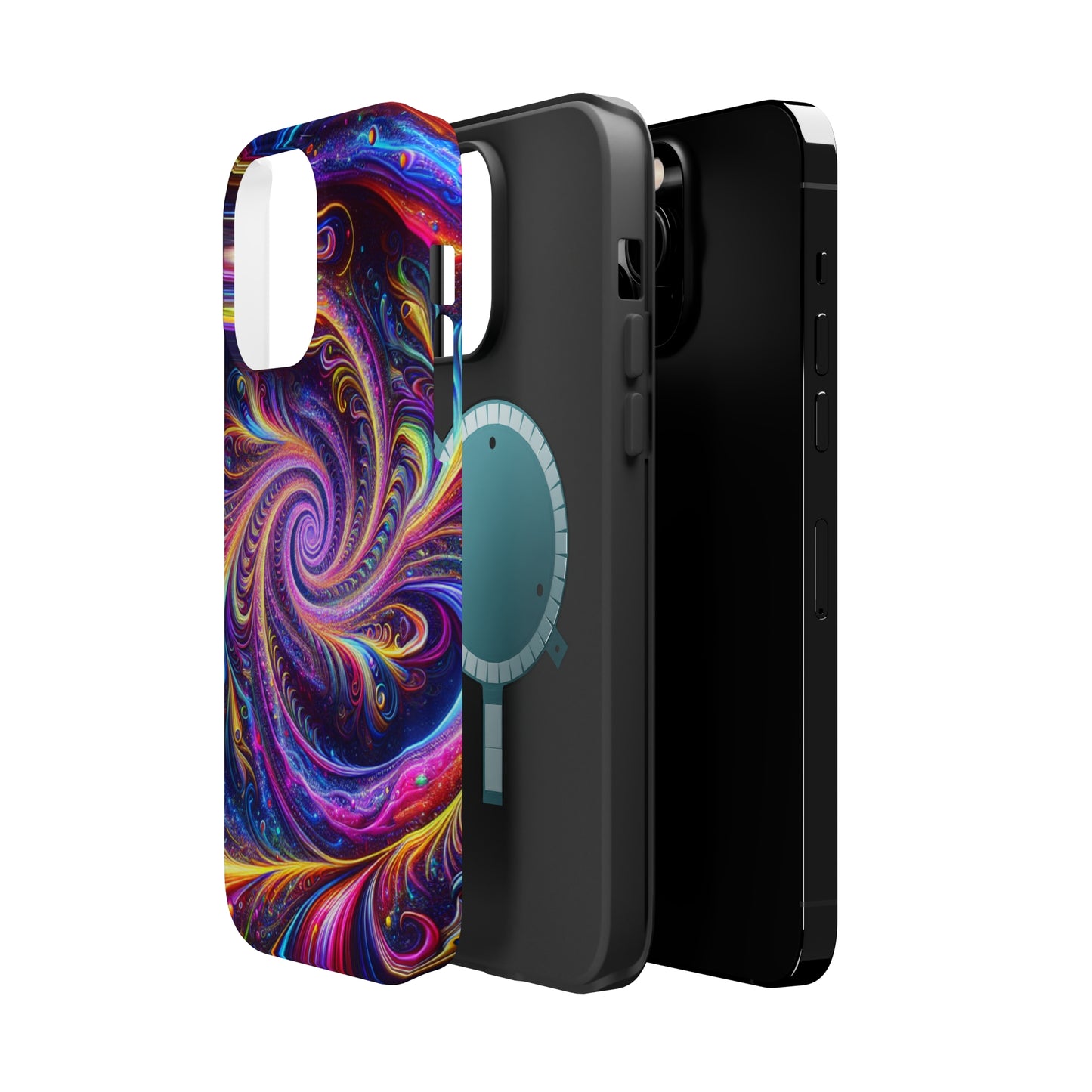 Vivid Psychedelic Cosmic Euphoria. Neon Trippy Infinity Patterns Premium Art Magsafe Magnet Tough IPhone 13 14 15 Pro Plus Max and Mini in Matte and Glossy Phone cases