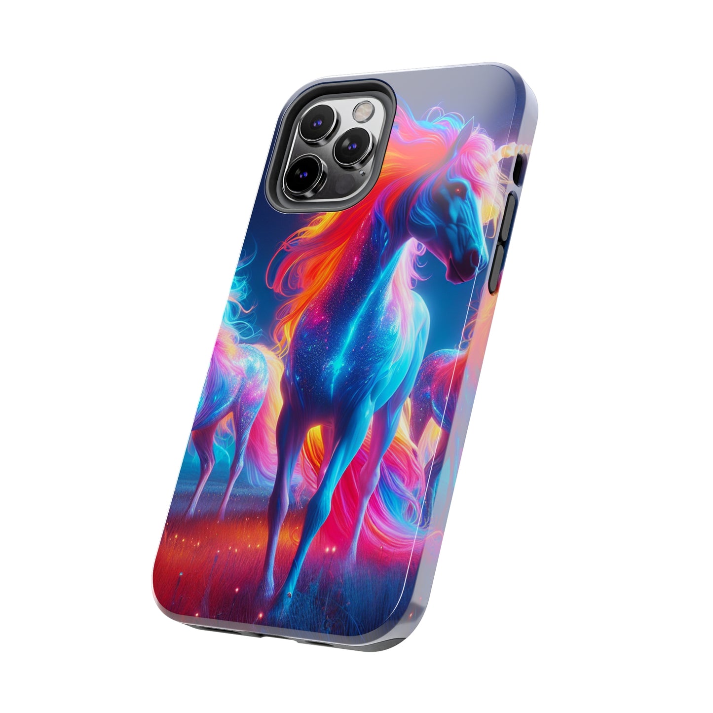 "Neon Dreamscapes: A Pride of Unicorns" NEON Unicorns Tough Phone Case
